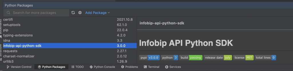 python packages in PyCharm