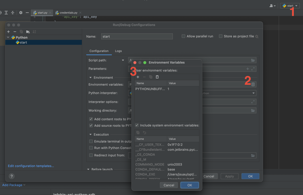 variable config screen in PyCharm